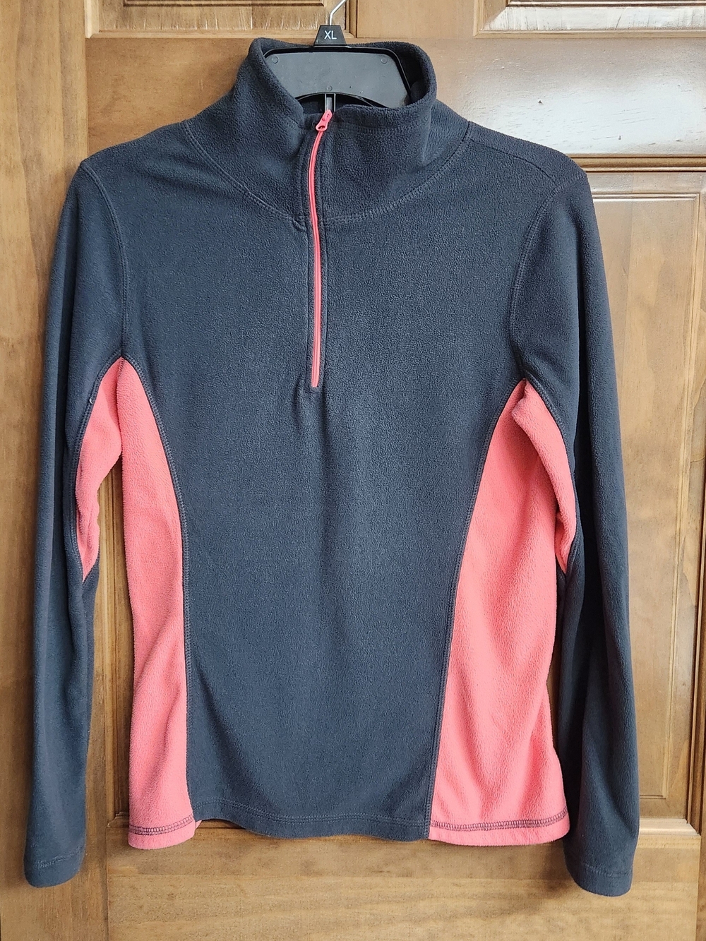 Old Navy Black Fleece Half-Zip with Coral Side Panels